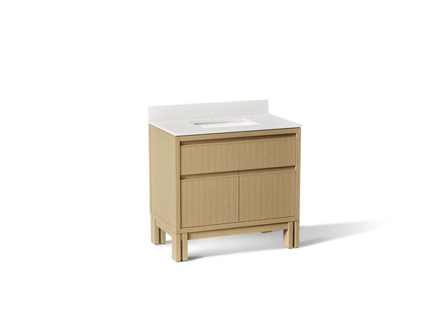 SoliveE 36'' bathroom vanity cabinet with sink and quartz top