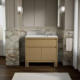 SoliveE 36'' bathroom vanity cabinet with sink and quartz top - image 2