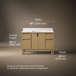 48'' bathroom vanity cabinet with sink and quartz top - image 3