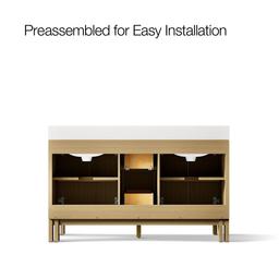 SoliveE 60'' bathroom vanity cabinet with sinks and quartz top - image 11