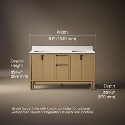 SoliveE 60'' bathroom vanity cabinet with sinks and quartz top - image 3