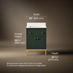 24'' bathroom vanity cabinet with sink and quartz top - image 3