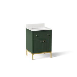 24'' bathroom vanity cabinet with sink and quartz top - image 1