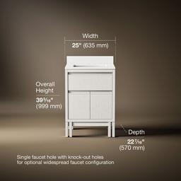 24'' bathroom vanity cabinet with sink and quartz top - image 3