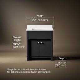 AlouetteE 30'' bathroom vanity cabinet with sink and quartz top - image 3