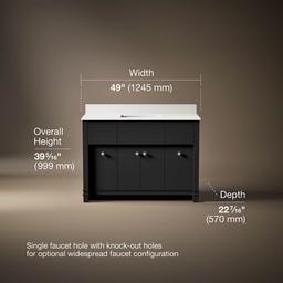 AlouetteE 48'' bathroom vanity cabinet with sink and quartz top - image 3