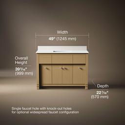 AlouetteE 48'' bathroom vanity cabinet with sink and quartz top - image 3