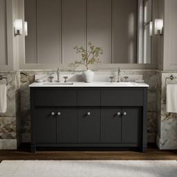 AlouetteE 60'' bathroom vanity cabinet with sinks and quartz top - image 2