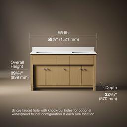AlouetteE 60'' bathroom vanity cabinet with sinks and quartz top - image 3