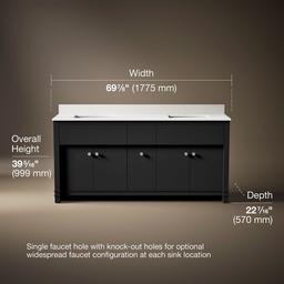 AlouetteE 72'' bathroom vanity cabinet with sinks and quartz top - image 3