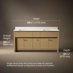 AlouetteE 72'' bathroom vanity cabinet with sinks and quartz top - image 3