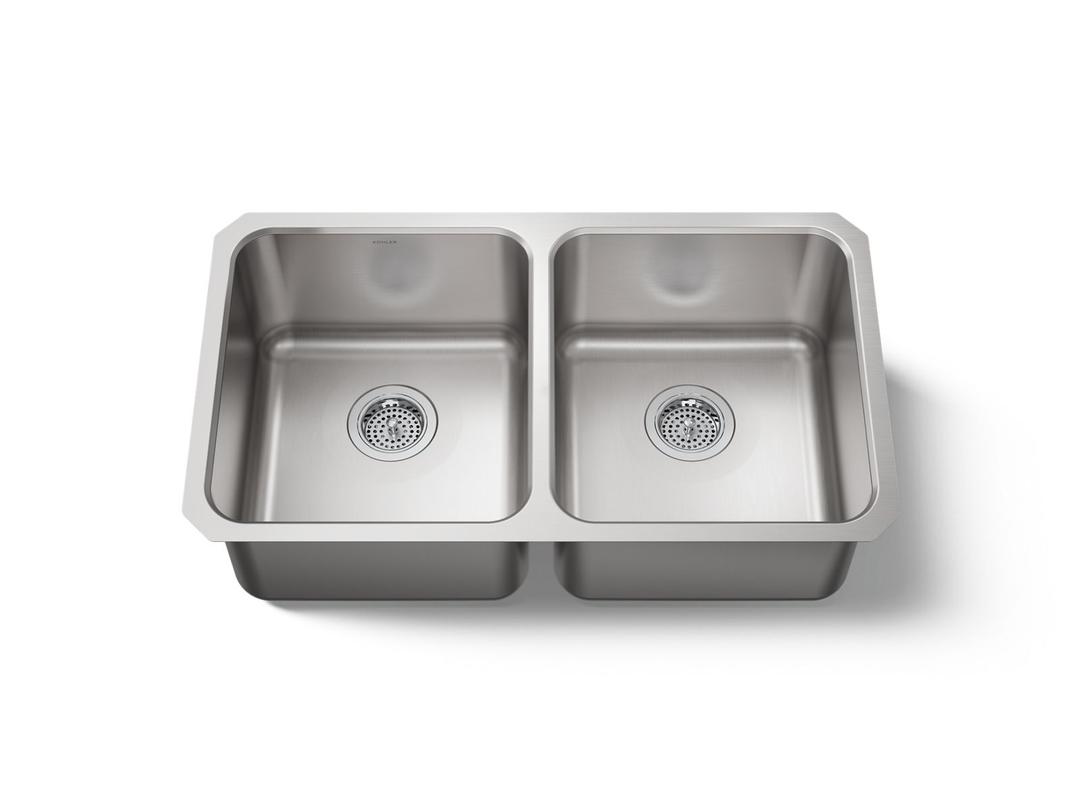 Kohler Undertone Undermount Sink | 31.5 Inch | Double Bowl | Stainless Steel - Stainless by Kohler