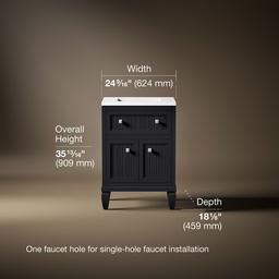 Hearthaven 24'' bathroom vanity cabinet with sink and quartz top - image 3