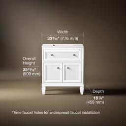 Hearthaven 30'' bathroom vanity cabinet with sink and quartz top - image 3