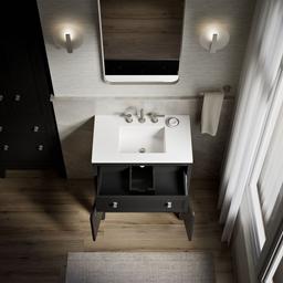 Hearthaven 30'' bathroom vanity cabinet with sink and quartz top - image 12