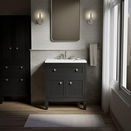 Hearthaven 30'' bathroom vanity cabinet with sink and quartz top - image 2
