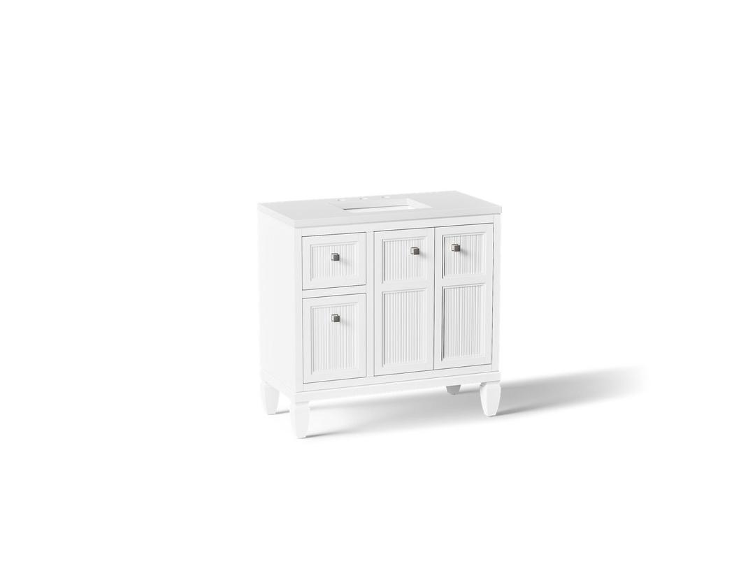 Hearthaven 36'' bathroom vanity cabinet with sink and quartz top by Kohler