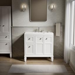 Hearthaven 36'' bathroom vanity cabinet with sink and quartz top - image 2