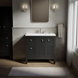 Hearthaven 36'' bathroom vanity cabinet with sink and quartz top - image 2