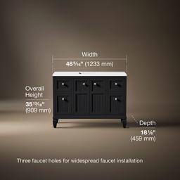 Hearthaven 48'' bathroom vanity cabinet with sink and quartz top - image 3