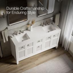 Hearthaven 60'' bathroom vanity cabinet with sinks and quartz top - image 12