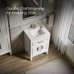 Southerk 24'' bathroom vanity cabinet with sink and quartz top - image 11