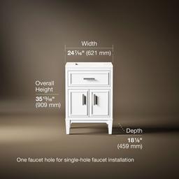 Southerk 24'' bathroom vanity cabinet with sink and quartz top - image 3
