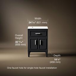 Southerk 24'' bathroom vanity cabinet with sink and quartz top - image 3