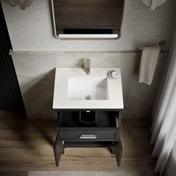 Southerk 24'' bathroom vanity cabinet with sink and quartz top - image 12