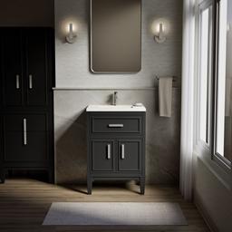 Southerk 24'' bathroom vanity cabinet with sink and quartz top - image 2