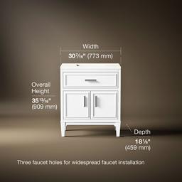 Southerk 30'' bathroom vanity cabinet with sink and quartz top - image 3