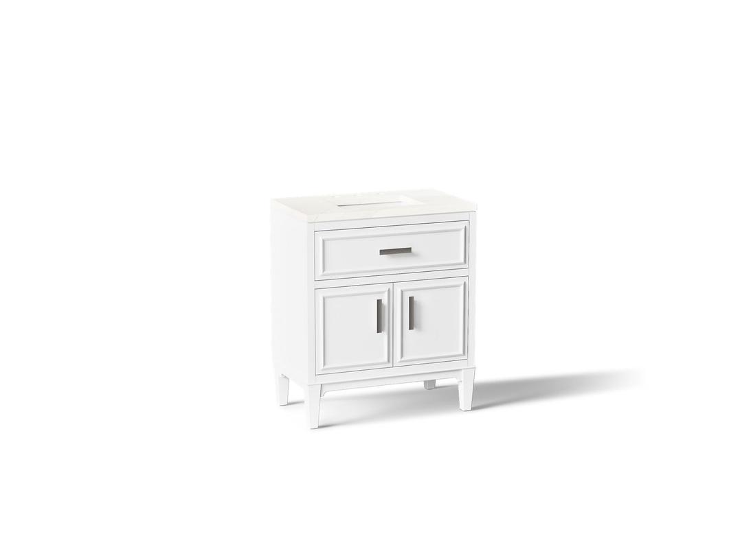 Southerk 30'' bathroom vanity cabinet with sink and quartz top by Kohler