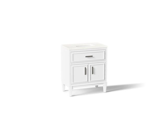 Southerk 30'' bathroom vanity cabinet with sink and quartz top