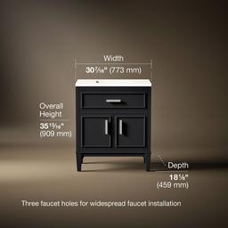Southerk 30'' bathroom vanity cabinet with sink and quartz top - image 3