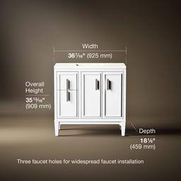 Southerk 36'' bathroom vanity cabinet with sink and quartz top - image 3