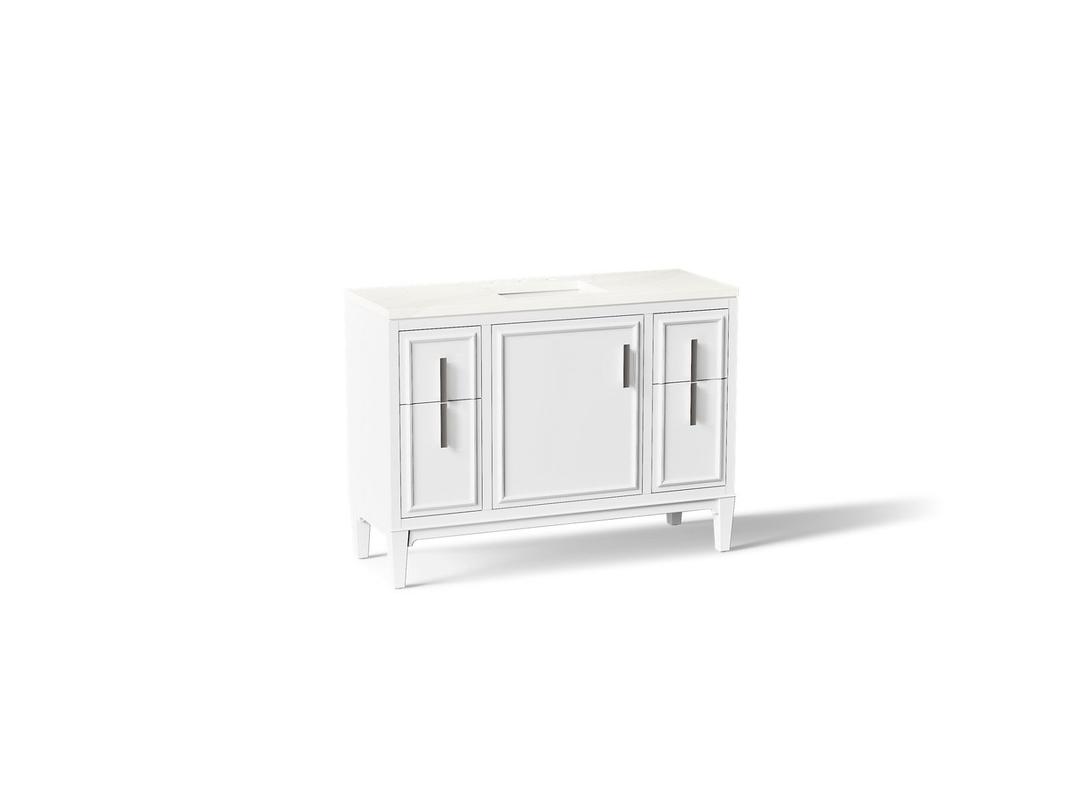 Southerk 48'' bathroom vanity cabinet with sink and quartz top by Kohler