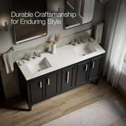 Southerk 60'' bathroom vanity cabinet with sinks and quartz top - image 12