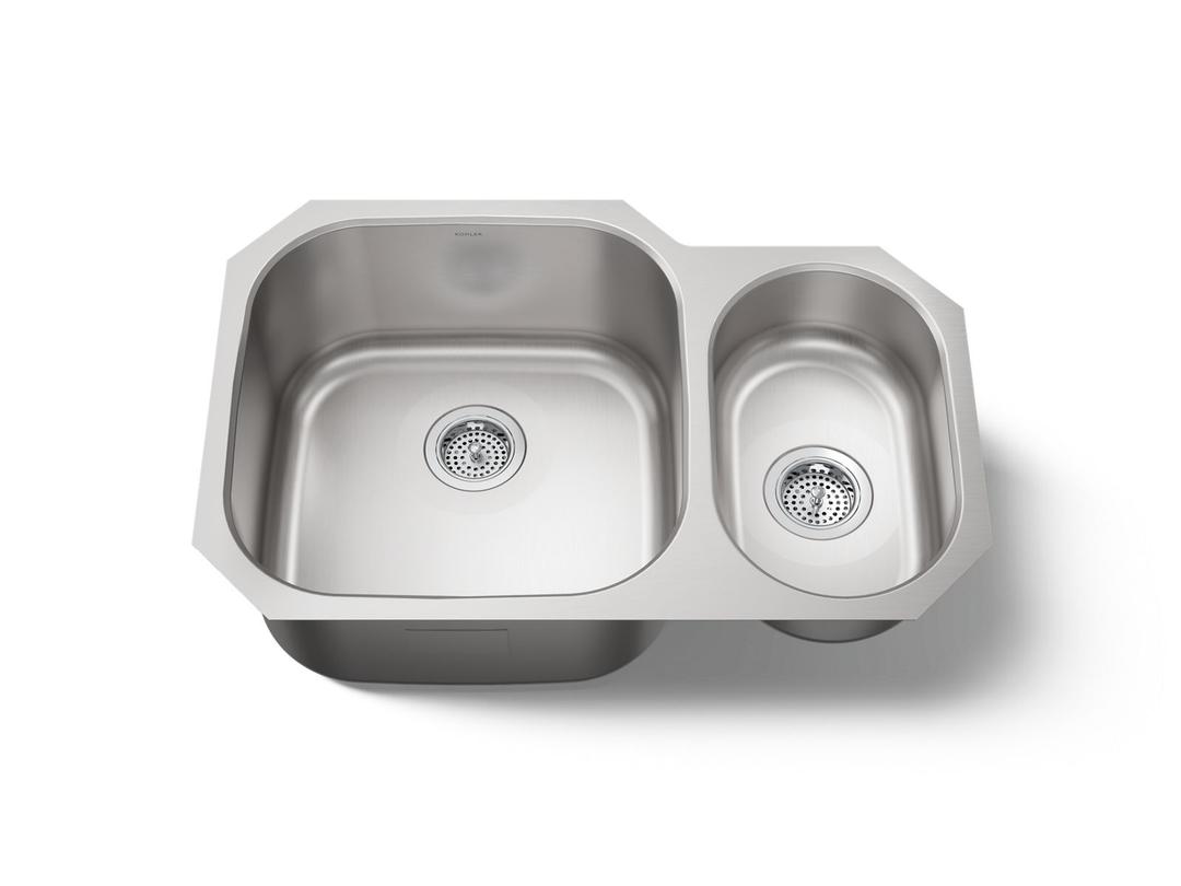 Undertone 30-3/4'' undermount double-bowl kitchen sink - Stainless Steel by Kohler