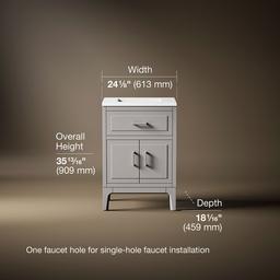 Seer 24'' bathroom vanity cabinet with sink and quartz top - image 3
