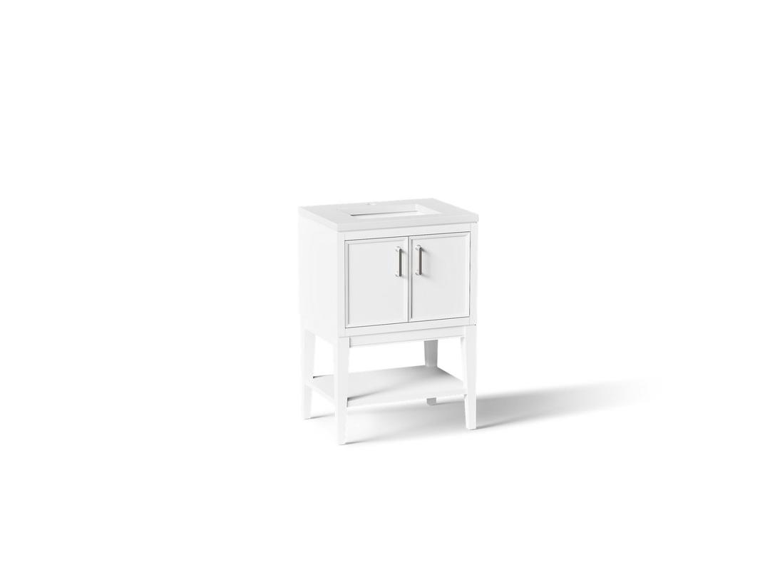 Winnow 24'' bathroom vanity cabinet with sink and quartz top by Kohler