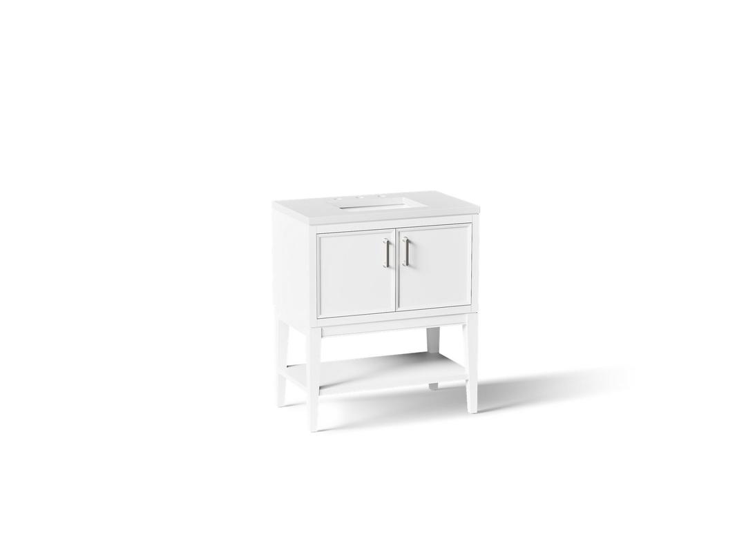 Winnow 30'' bathroom vanity cabinet with sink and quartz top by Kohler