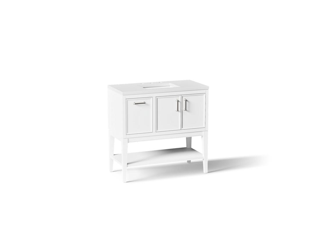 Winnow 36'' bathroom vanity cabinet with sink and quartz top by Kohler
