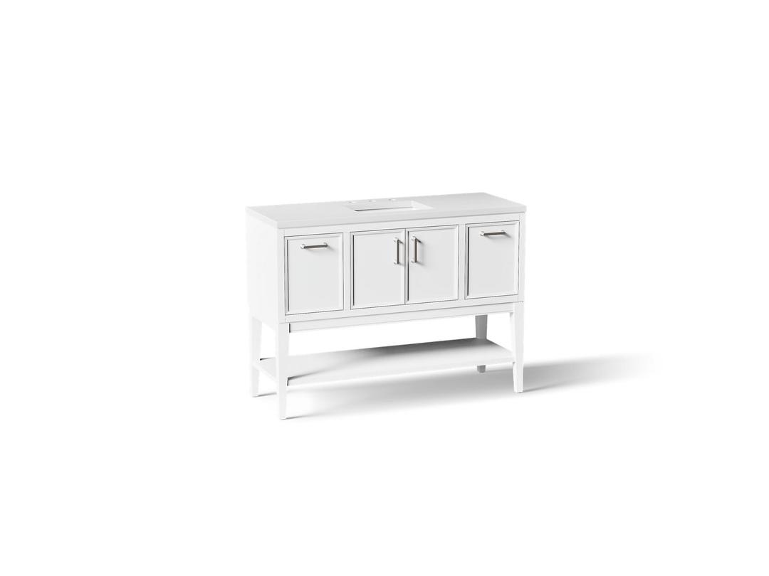 Winnow 48'' bathroom vanity cabinet with sink and quartz top by Kohler