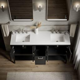 Winnow 60'' bathroom vanity cabinet with sinks and quartz top - image 12