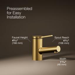 Elate Single-Handle Bathroom Sink Faucet 1.2 GPM - Vibrant Brushed Moderne Brass - image 3