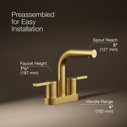 Elate Centerset bathroom sink faucet, 1.2 gpm - Vibrant Brushed Moderne Brass - image 3