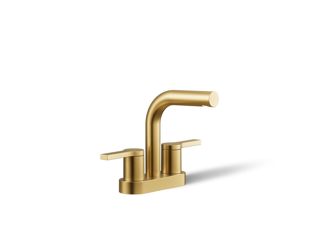 Elate Centerset bathroom sink faucet, 1.2 gpm - Vibrant Brushed Moderne Brass by Kohler