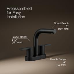 Elate Centerset bathroom sink faucet, 1.2 gpm - Matte Black - image 3