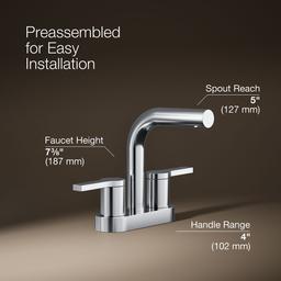 Elate Centerset bathroom sink faucet, 1.2 gpm - Polished Chrome - image 3