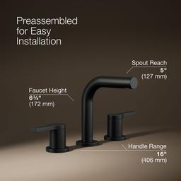 Elate Widespread bathroom sink faucet, 1.2 gpm - Matte Black - image 3